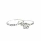 14K White Gold Princess Cut Diamond Engagement Ring 1.00 ctw | Elegant Bridal Set – Jewelry Palace Lithonia GA
