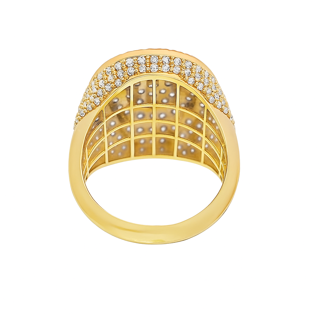 Men’s 10K Yellow Gold Diamond Round Cluster Ring 3.00 CTW | Iced-Out Statement Ring | Jewelry Palace