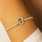 14K Yellow Gold Women’s Diamond Tennis Bracelet 3.00 ctw – Elegant Heart Clasp Design | Jewelry Palace