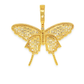 10K Yellow Gold 2.25 ctw Baguette Diamond Elegant Butterfly Pendant | Luxury Statement Jewelry | Jewelry Palace