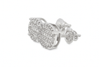 10K White Gold Diamond Round Cluster Stud Earrings 0.33 CTW | Jewelry Palace