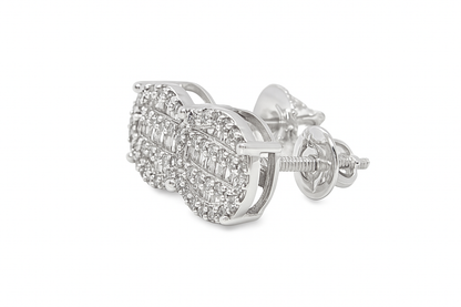 10K White Gold Diamond Round Cluster Stud Earrings 0.33 CTW | Jewelry Palace