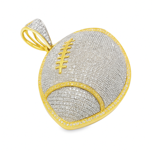 10K Yellow Gold Diamond Football Pendant 1.50 ctw – Sports & Luxury Jewelry | Jewelry Palace Lithonia, GA