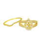 10K Yellow Gold Diamond Pear Shaped Ring with Round Diamonds and Matching Band 0.90 ctw