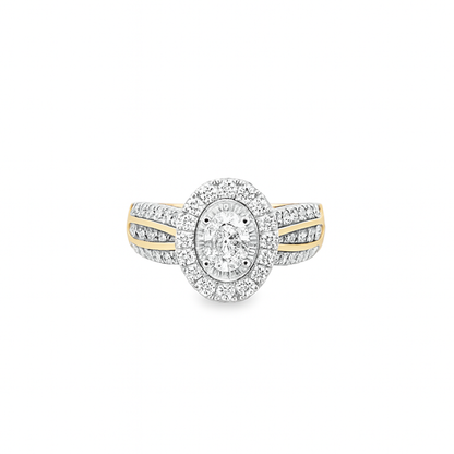 14K Yellow Gold Oval Cut Diamond Ring 0.27 ctw