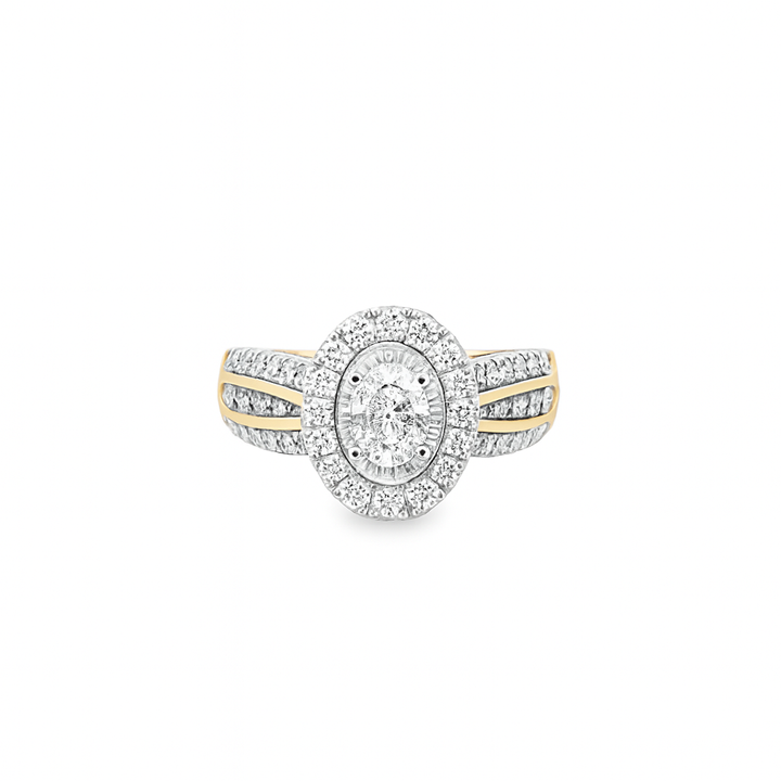 14K Yellow Gold Oval Cut Diamond Ring 0.27 ctw