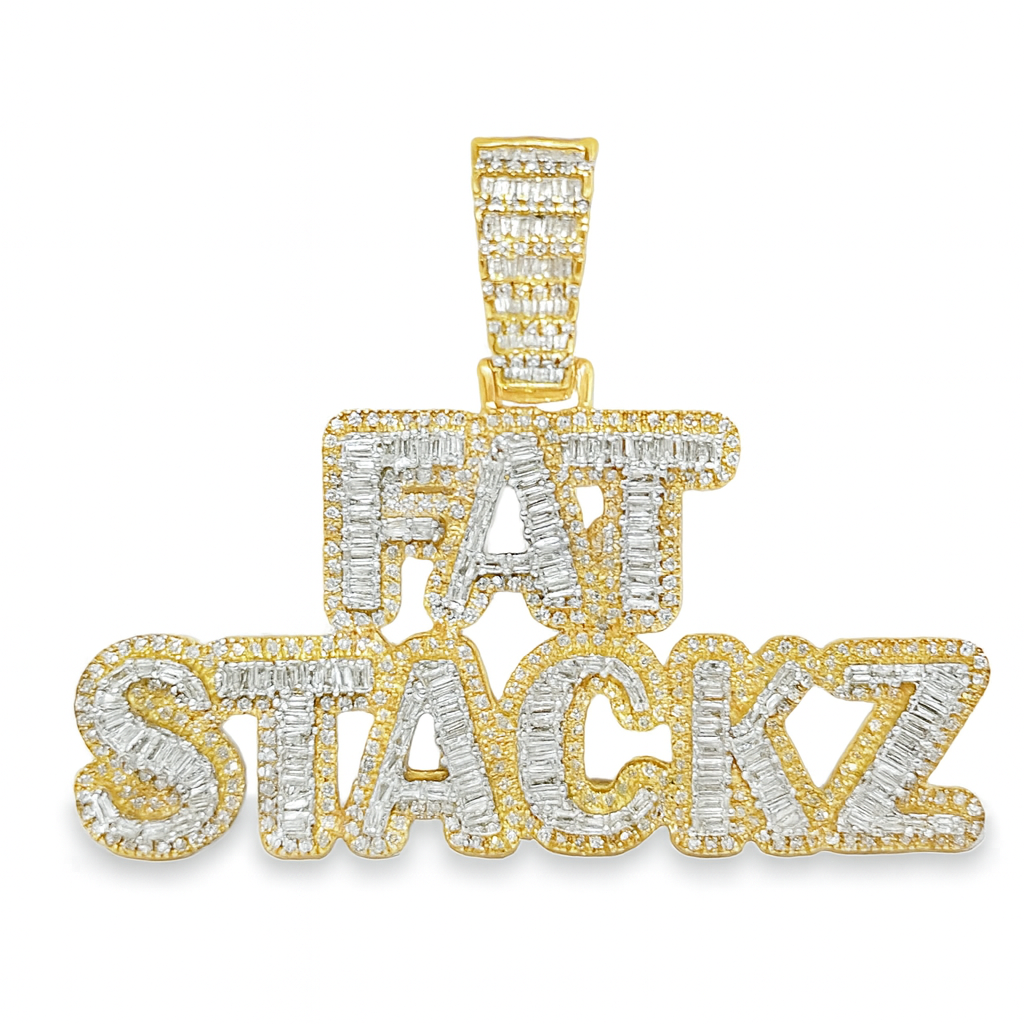 10k Yellow Gold Diamond "FAT STACKZ" Pendant 2.26ctw