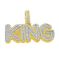 10k Yellow Gold Diamond "KING" Pendant with Baguette Cut Diamonds 7.50 ctw