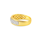 Mens Diamond Band 10K Yellow Gold Two Row Wedding Ring 0.75 CTW
