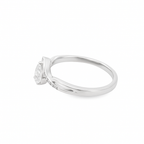 14K White Gold Pear Cut Diamond V-Shaped Engagement Ring 0.23 CTW