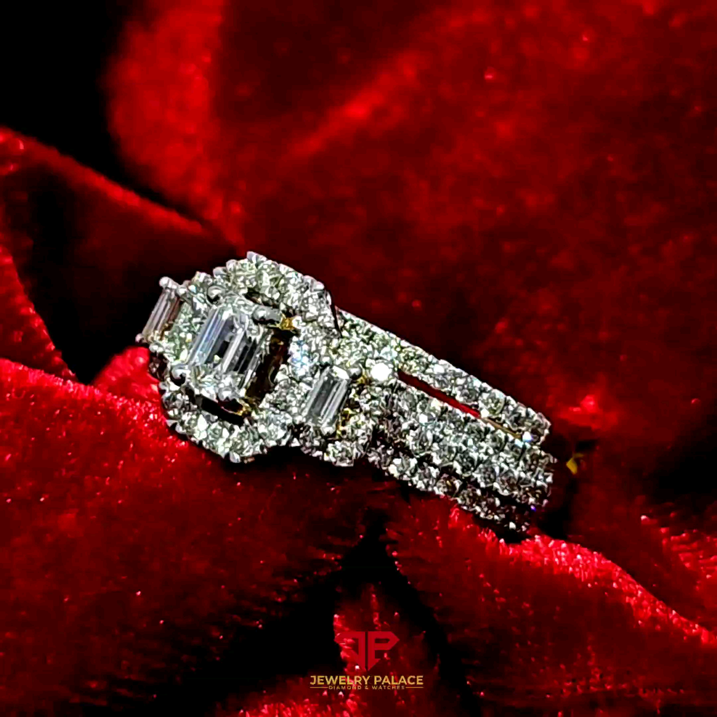 Three-Stone Ring 1.48 Ct. Diamond 14K Gold