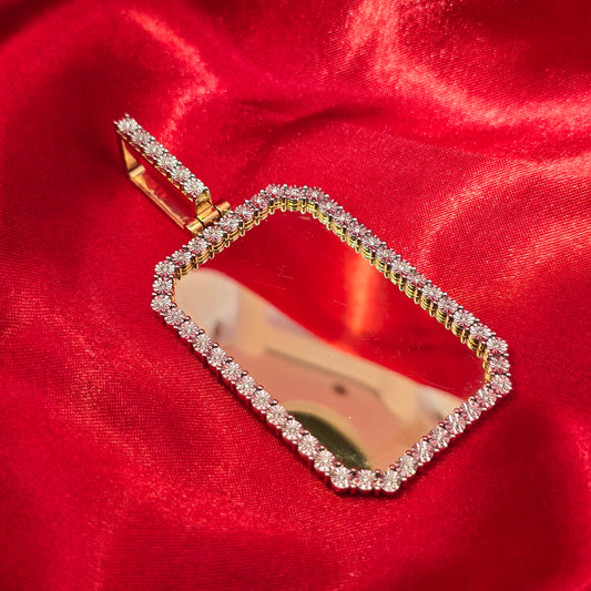 10k Yellow Gold Rectangle Shaped Diamond Memory Pendant 0.23 ctw
