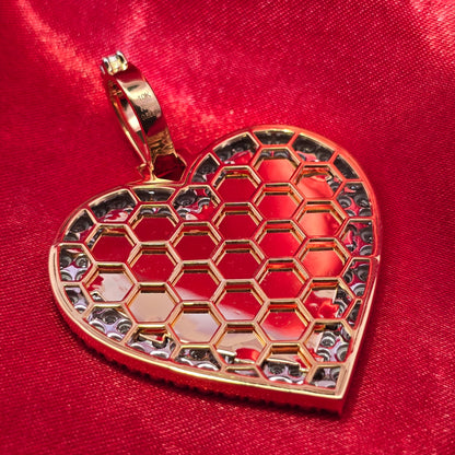10k Yellow Gold Heart Shaped Diamond Memory Pendant 0.50 ctw