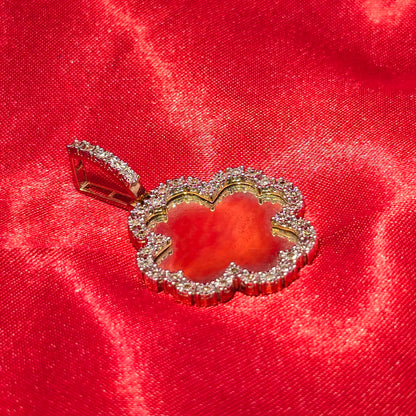 10k Yellow Gold Diamond Four Leaf Clover Pendant 0.50 ctw