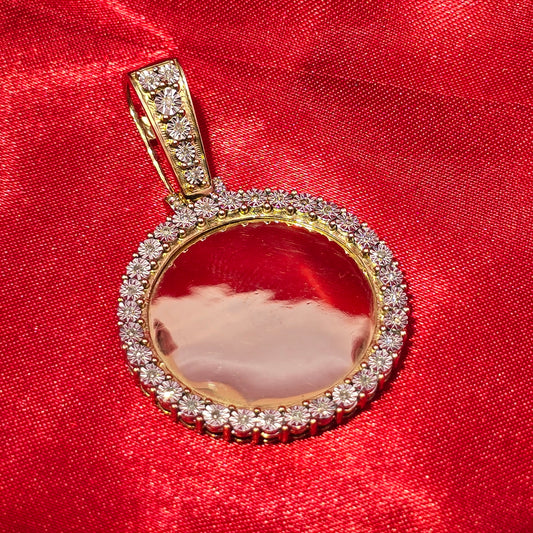 10k Yellow Gold Diamond Memory Frame Pendant 0.75 ctw