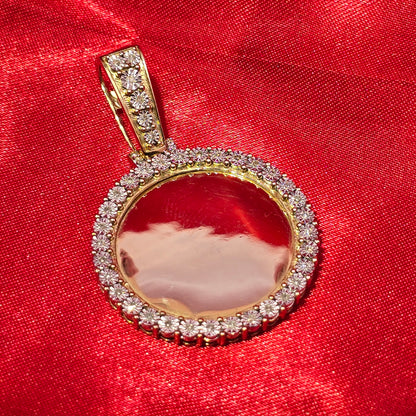 10k Yellow Gold Diamond Memory Frame Pendant 0.75 ctw