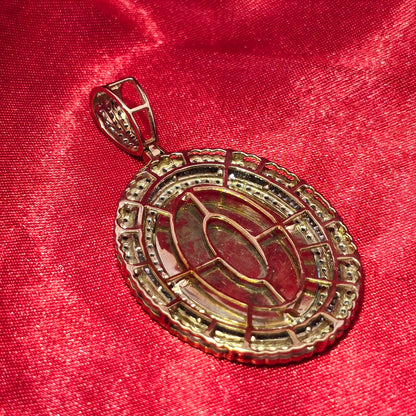 10k Yellow Gold Diamond Oval Memory Pendant 3.0 ctw