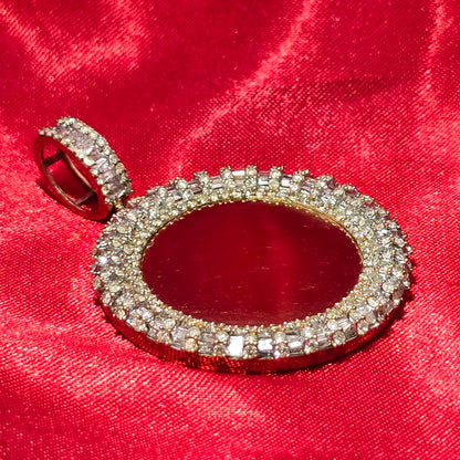 10k Yellow Gold Diamond Round Memory Pendant  4.0 ctw