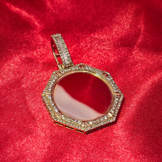10k Yellow Gold Diamond Hexagon Memory Pendant 2.0 ctw