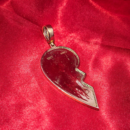 10k Yellow Gold Diamond Broken Heart Pendant 0.75 ctw