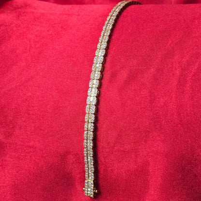 10k Yellow Gold Diamond Baguette Bracelet 3.59ctw