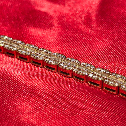 10k Yellow Gold Diamond Baguette Bracelet 3.59ctw