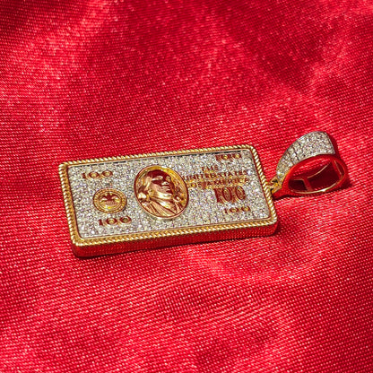 Dollar Bill Pendant 0.45 ctw Diamond 10K Yellow Gold