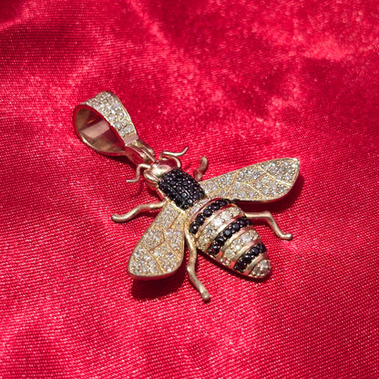 Iced Bee Pendant 1.25 ctw Diamond 10K Yellow Gold