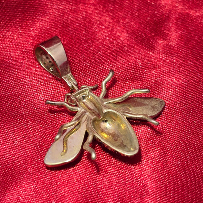 Helloice Iced Bee Pendant 1.25 ctw Diamond 10K Yellow Gold