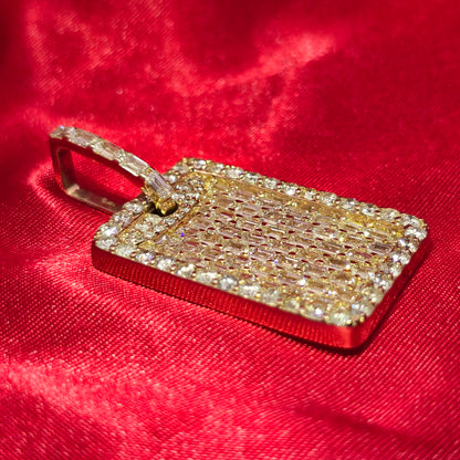 Baguette Tag Diamond Pendant 7 ct. 10K Yellow Gold