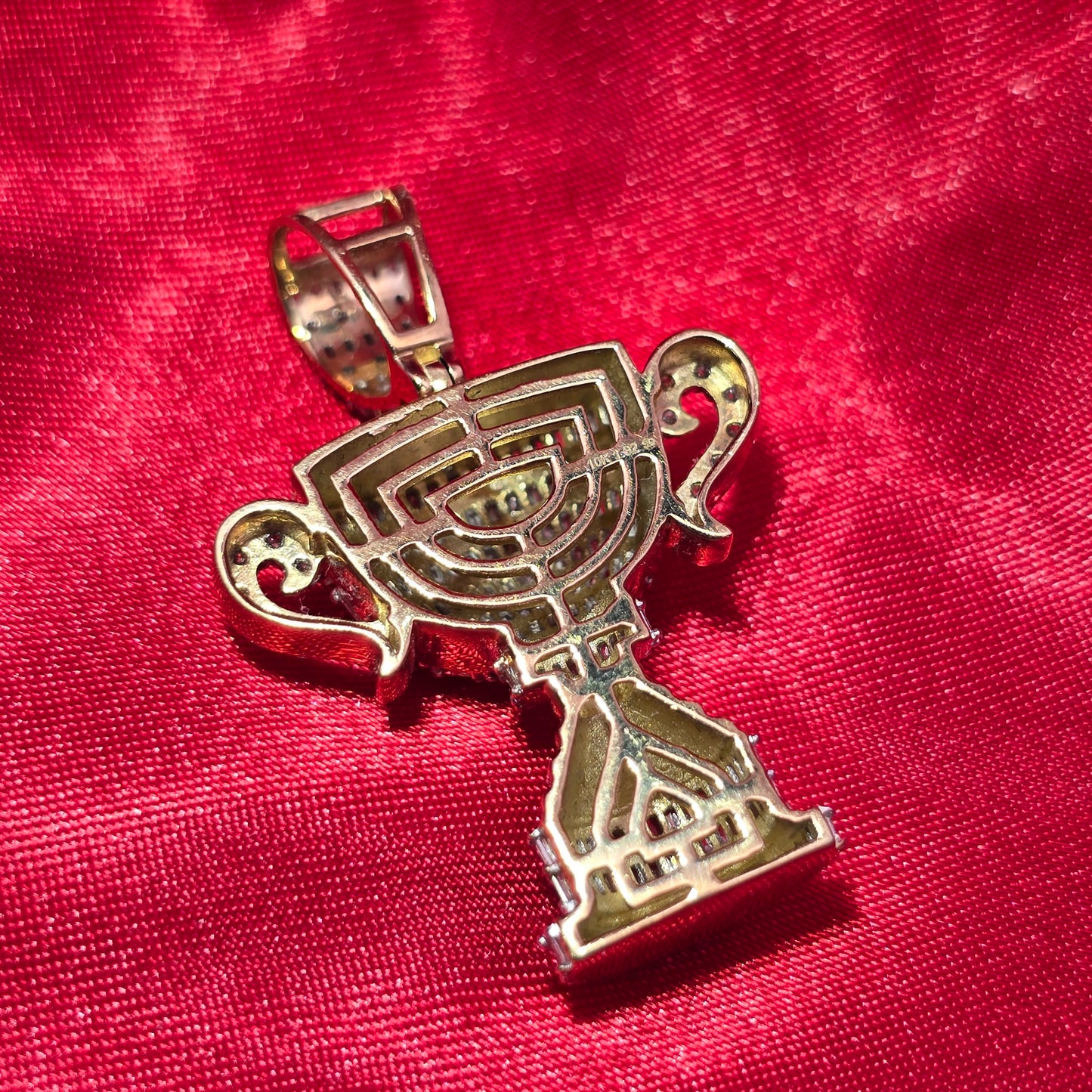 Diamond Swarovski Crystals World / Champion Cup Pendant 1.62 ctw Diamond 10K Yellow Gold