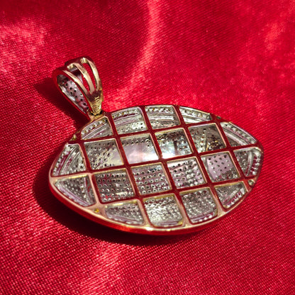 Football Sports Pendant 1.50 ctw Diamond 10K Yellow Gold