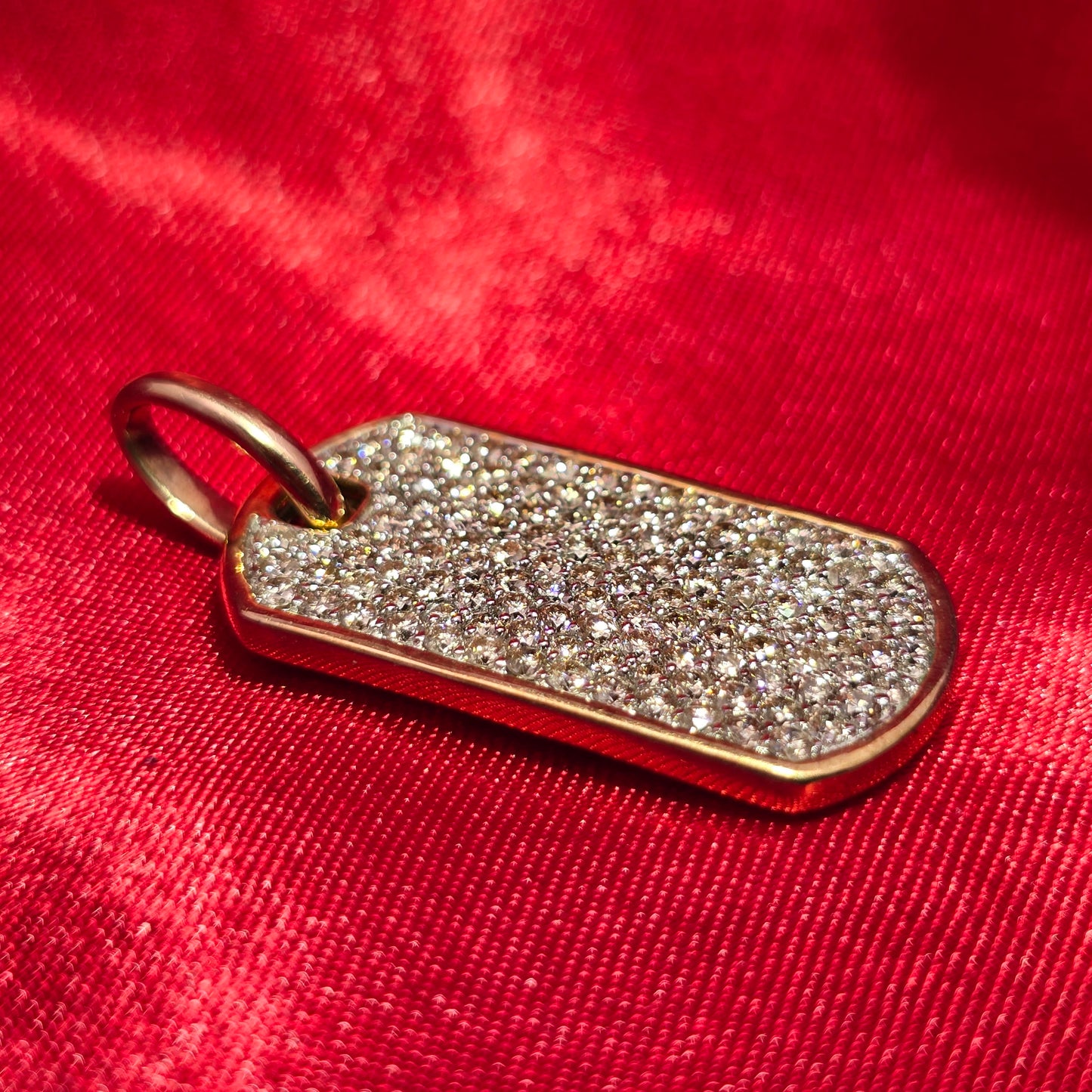 Dog Tag Pendant 2.00 ctw Diamond 10K Yellow Gold