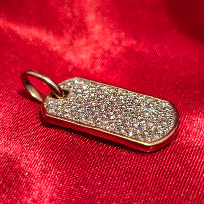 Dog Tag Pendant 2.00 ctw Diamond 10K Yellow Gold