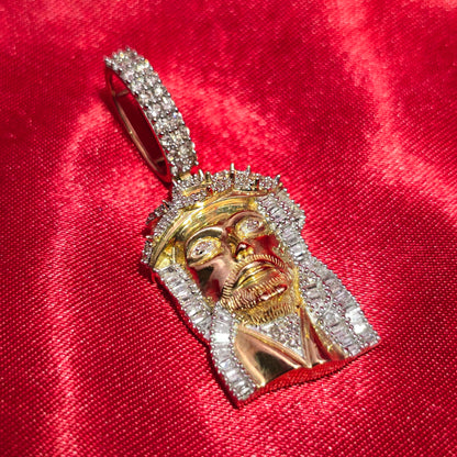 Jesus Head Pendant 0.75 ctw Diamond 10K Yellow Gold