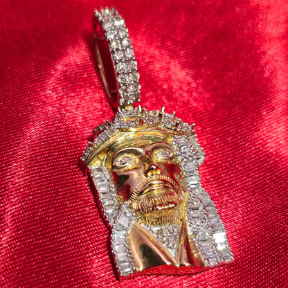 Jesus Head Pendant 0.75 ctw Diamond 10K Yellow Gold