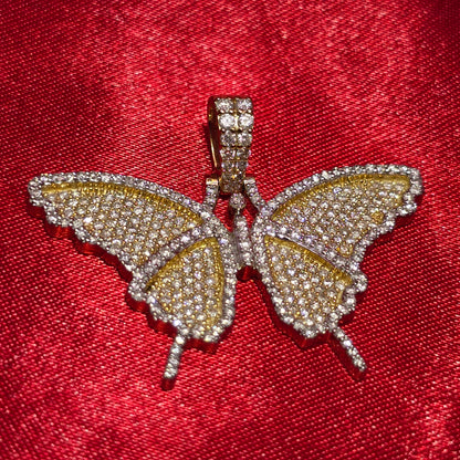 Butterfly Pendant 1.46 ctw Diamond 10K Yellow Gold