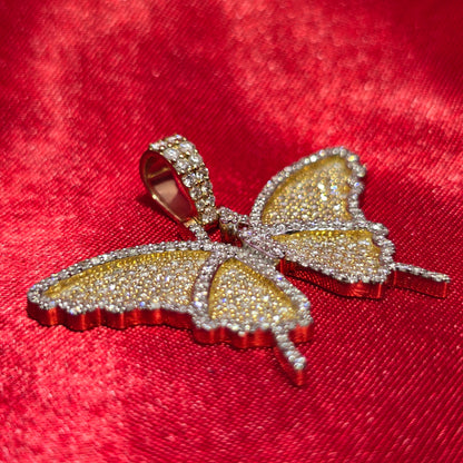 Butterfly Pendant 1.46 ctw Diamond 10K Yellow Gold