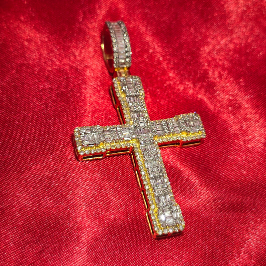Cross Pendant 11.41 ctw Diamond 10K Yellow Gold