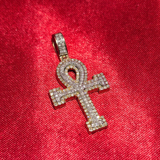Ankh Pendant 0.5 Ct. Diamond 10K White Gold