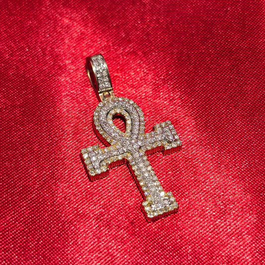 Ankh Cross Pendant 0.50 ctw Diamond 10K Yellow Gold