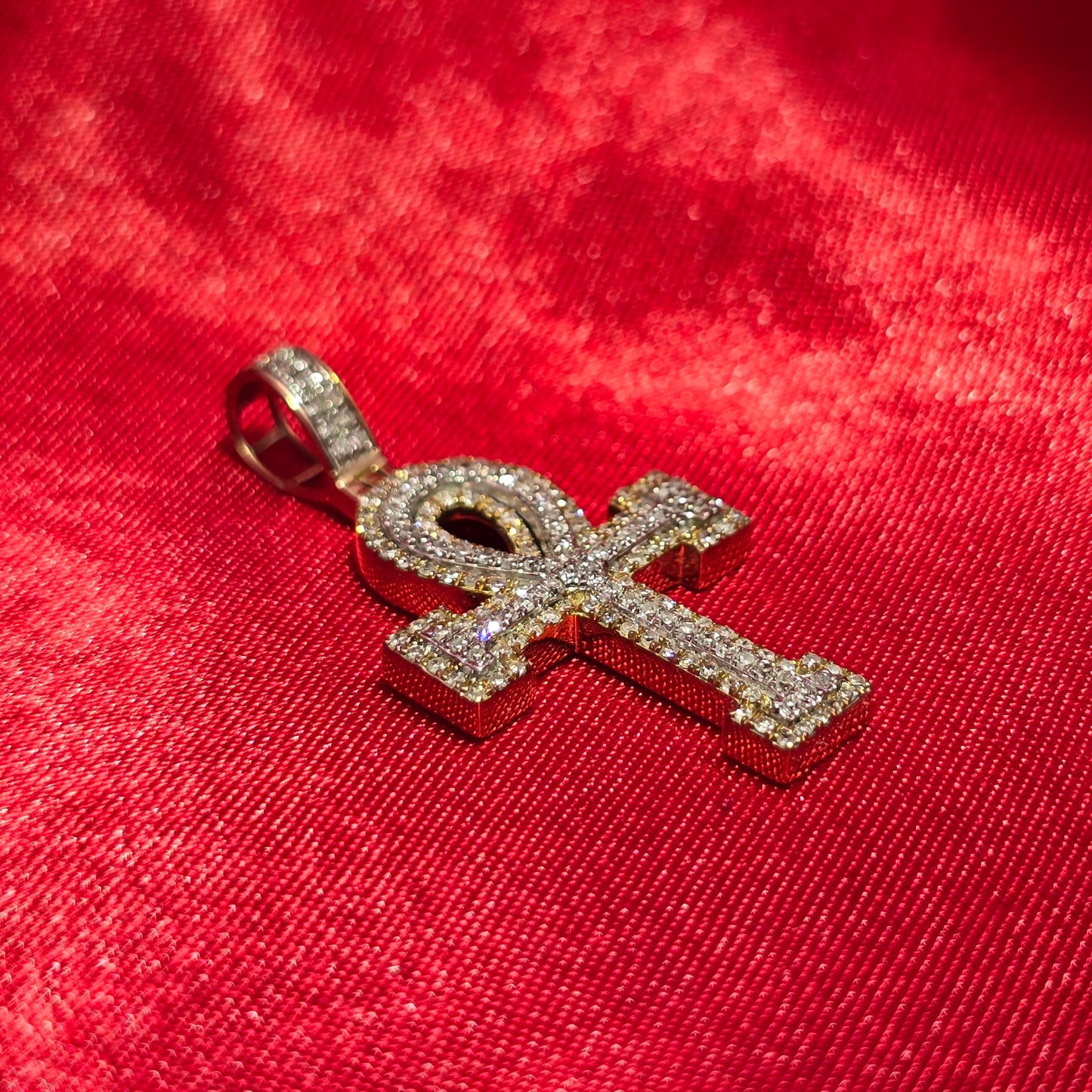 Ankh Pendant 0.5 Ct. Diamond 10K White Gold