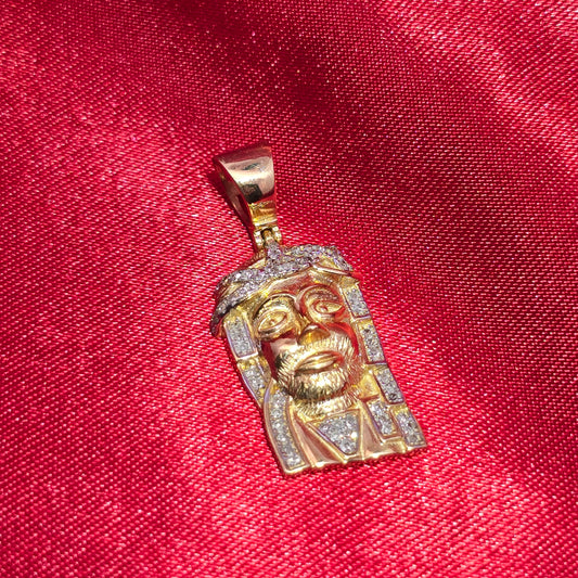 Jesus Head Pendant 0.25 ctw Diamond 10K Yellow Gold