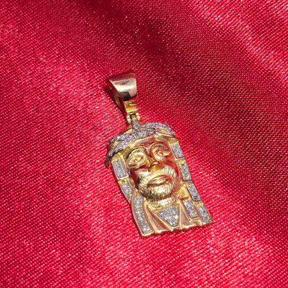Jesus Head Pendant 0.25 ctw Diamond 10K Yellow Gold