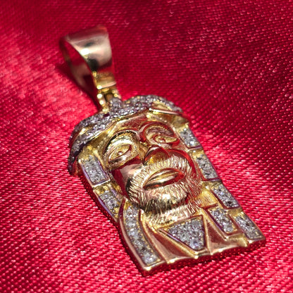 Jesus Head Pendant 0.25 ctw Diamond 10K Yellow Gold