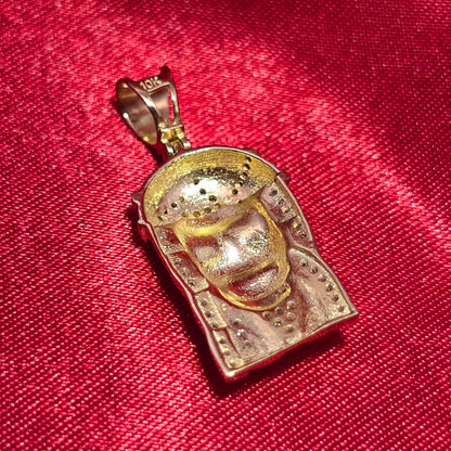 Jesus Head Pendant 0.25 ctw Diamond 10K Yellow Gold