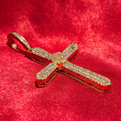 Cross Pendant 0.98 ctw Diamond 10K Yellow Gold