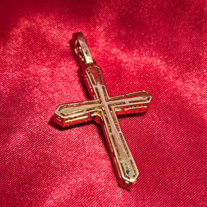Cross Pendant 0.98 ctw Diamond 10K Yellow Gold