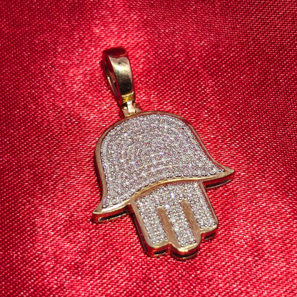 Hamsa Hand Pendant 0.33 Ct. Diamond 10K Yellow Gold