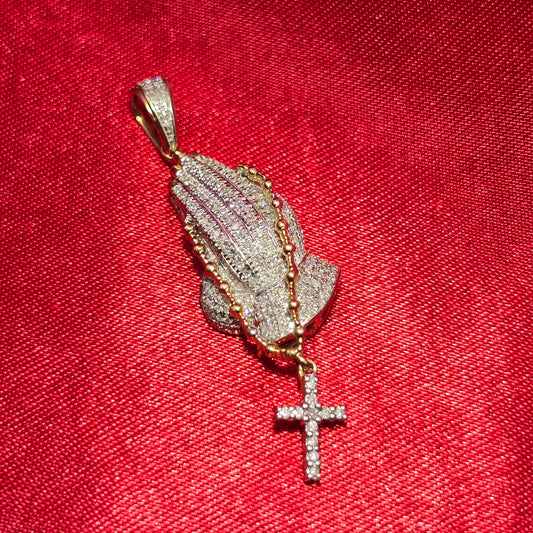 Praying Hands Pendant 0.875 Ct. 10K Gold